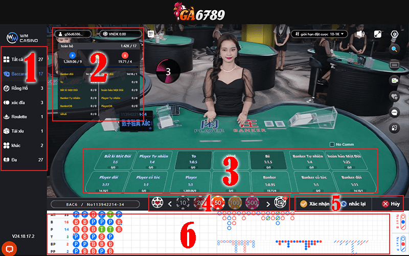 Cách xem giao diện đặt cược Baccarat online tại GA6789 Cách xem giao diện đặt cược Baccarat online tại GA6789